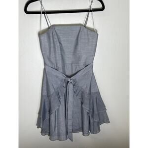 C/Meo COLLECTIVE Blue and White Stripe Spaghetti Strap Mini Dress Sz xs